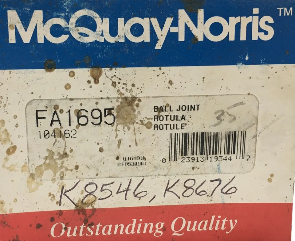 Rótula de suspensión McQuay-Norris FA1695 NOS Foto 3 de 3