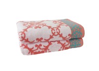 Jessica Simpson Bali Bath Towel (2 Pack) Orange Baltic on sale Jessica Simpson Bali Bath Towel (2 Pack) Orange Baltic on sale