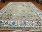 Turkish Oushak Rug, Modern Multicolored Handmade Bohemian Rug 10.8x14 Ft