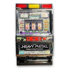 Japanese Pachislo Slot Machine by Sammy “Super Heavy Metal” w/ Tokens and Keys