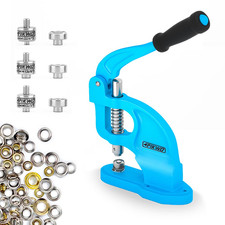 Heavy Duty Eyelet Grommet Machine Press Punch Tool Kit with 3 Dies  900 Pcs Gro