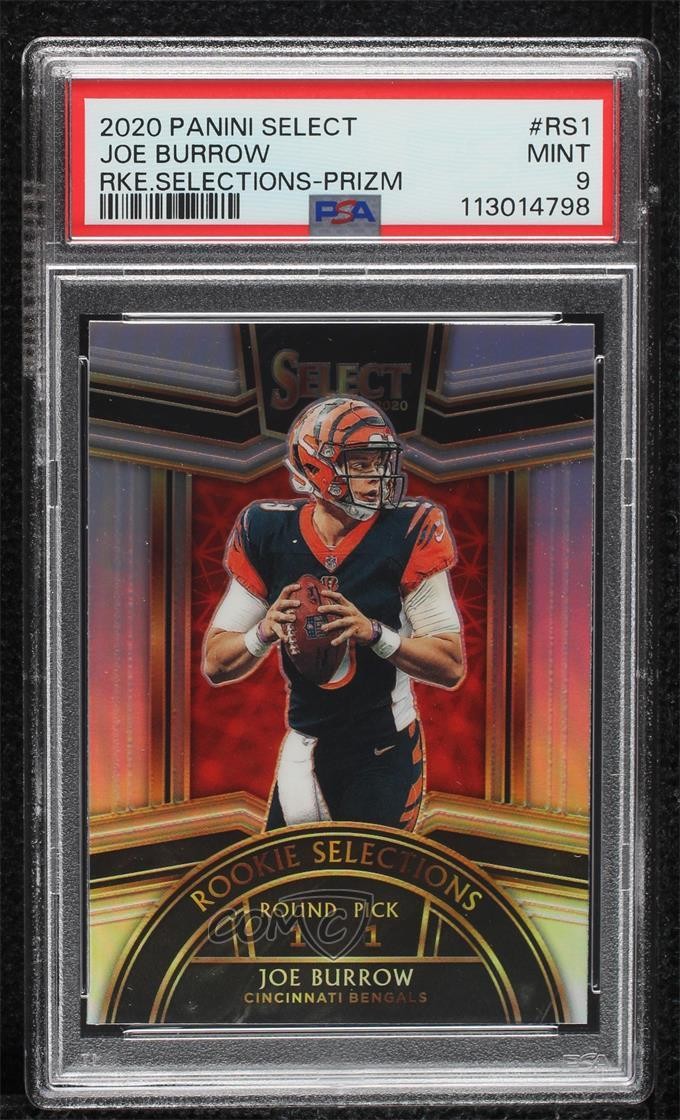2020 Panini Select Rookie Selections Silver Prizm Joe Burrow PSA 9 MINT RC 7iu