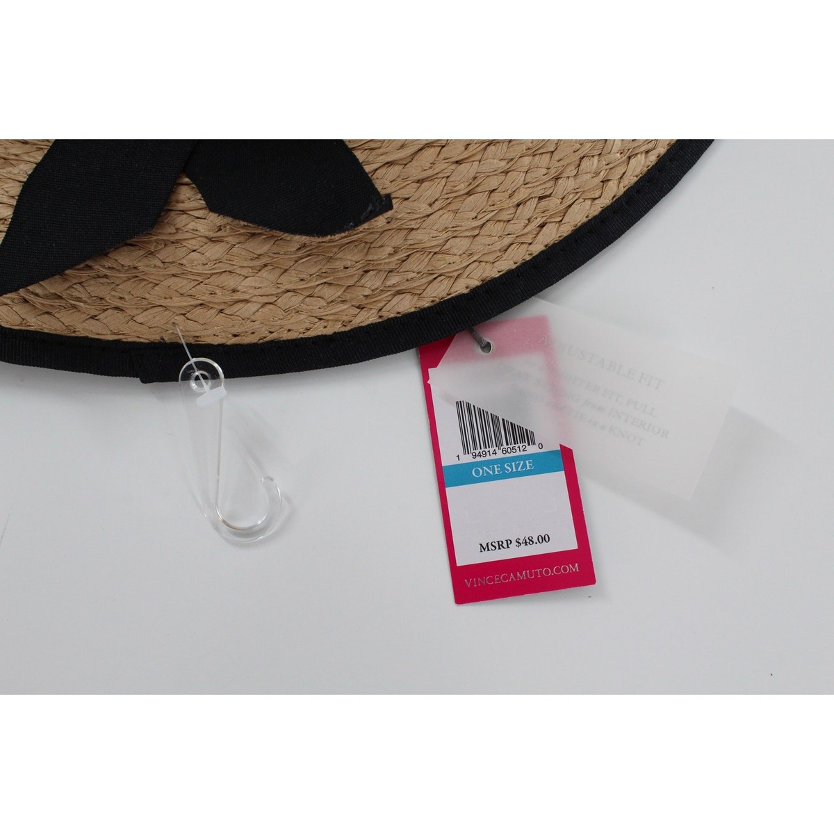 Vince Camuto Natural Floppy Sun Hat with Black Band $48 Tags  display picture 1