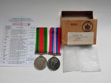 WW2 ORIGINAL WAR AND DEFENCE MEDALS IN NAMED OHMS MEDAL BOX.(Read Listing)