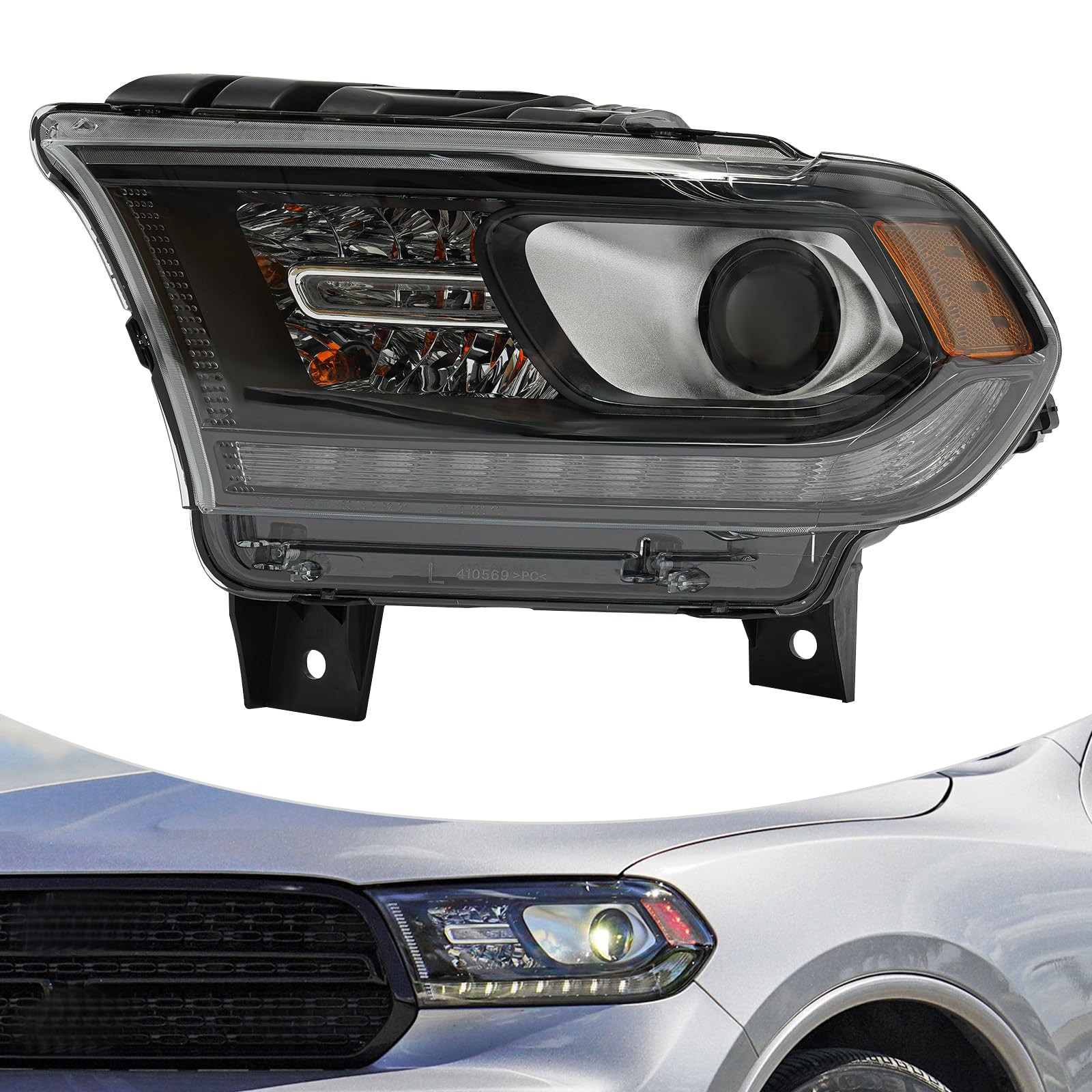 HID Headlight Assembly w LED DRL for Dodge Durango 2016 2020 Left 68261182AI