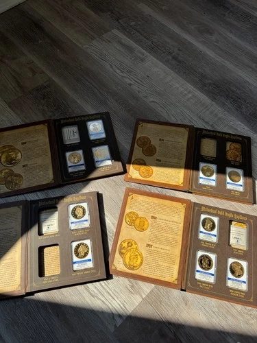 American Mint Historical Gold Eagle Set of 10 Coins In Original Boxes