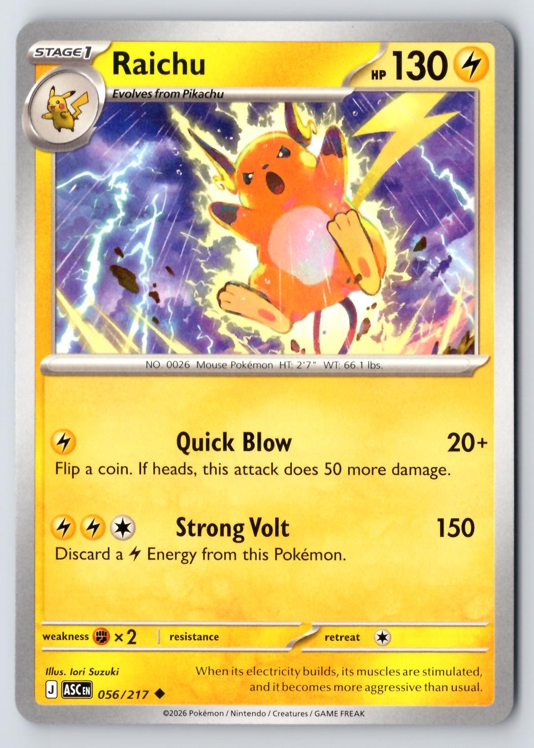 Raichu #056/217 ME: Ascended Heroes