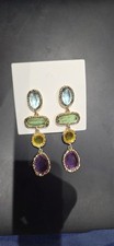 Multicoloured dangle drop earrings vintage st...