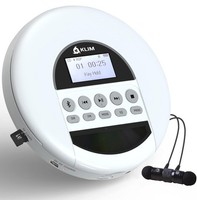 KLIM Nomad Portable CD Player with Long-Lasting Battery with Headphones White