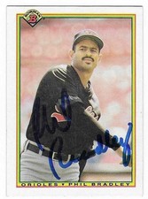 PHIL BRADLEY 1990 BOWMAN AUTOGRAPHED SIGNED # 261 BALTIMORE ORIOLES