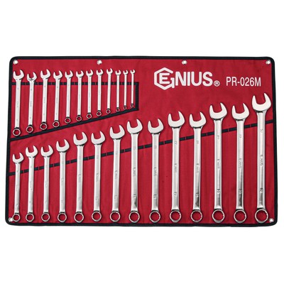 Genius Tools 26 Piece Metric Combination Wrench Set (Mirror Finish) - PR-026M