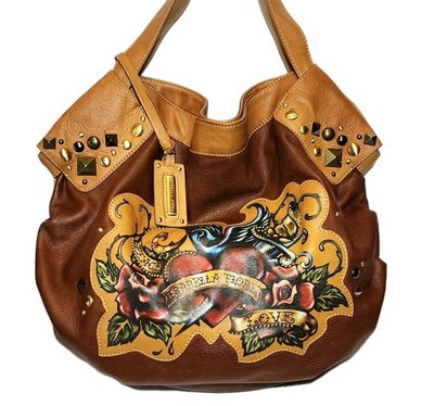 ISABELLA FIORE BLUE BIRD STUDDED LENA LOVE VINTAGE TATTOO HOBO HANDBAG MP $795