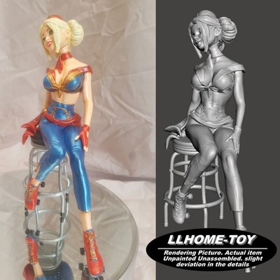 Female Captain Cartoon Chair 1/4 3D Print Model Kit Unpainted Unassembled GK