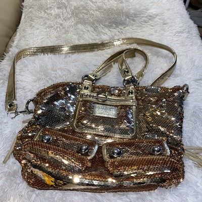RARE COACH 15383 Poppy Gold Sequins 