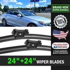 Pair 24"+24" Front Wiper Blades For Mercedes-Benz Replace Top Lock Easy Install