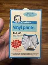Vintage Gerber Vinyl Pants Pull on Medium 13-18 lbs New In Box NOS