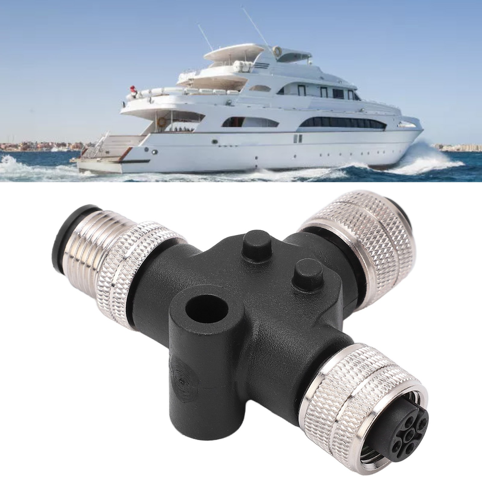⁺Tee Connector For NMEA 2000 M12 Thread 5 Pin IP67 For Lowrance Networks