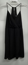 Express Womens Black Sleeveless Faux Wrap V-Neck Short Mini Dress Size XS