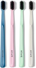 Classic Manual Toothbrush W/ Extra Soft Activated-Charcoal Tapered Bristles