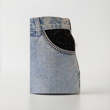 Cache Women's Rhinestone Embellished Light Wash Boot Cut Mid Rise Jeans Size 6