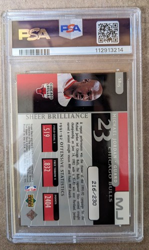 MICHAEL JORDAN 1998-99 UPPER DECK BLACK DIAMOND SHEER BRILLIANCE /230 PSA7 #SB15 - Picture 3 of 3