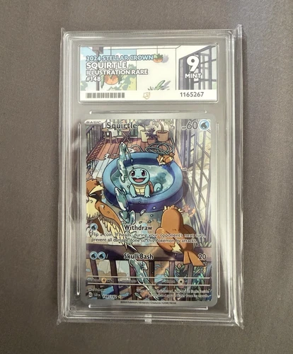 Squirtle 148/142 Sv07: Stellar Crown Illustration Rare IR Holo ACE Graded