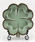 Frankoma Pottery 4-Leaf Clover Candy Dish #223 Prairie Green Plainsman Line.