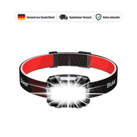 Blukar LED Stirnlampe Aufladbar, 2000 Lumen Stufenlos Dimmbar Schwarz