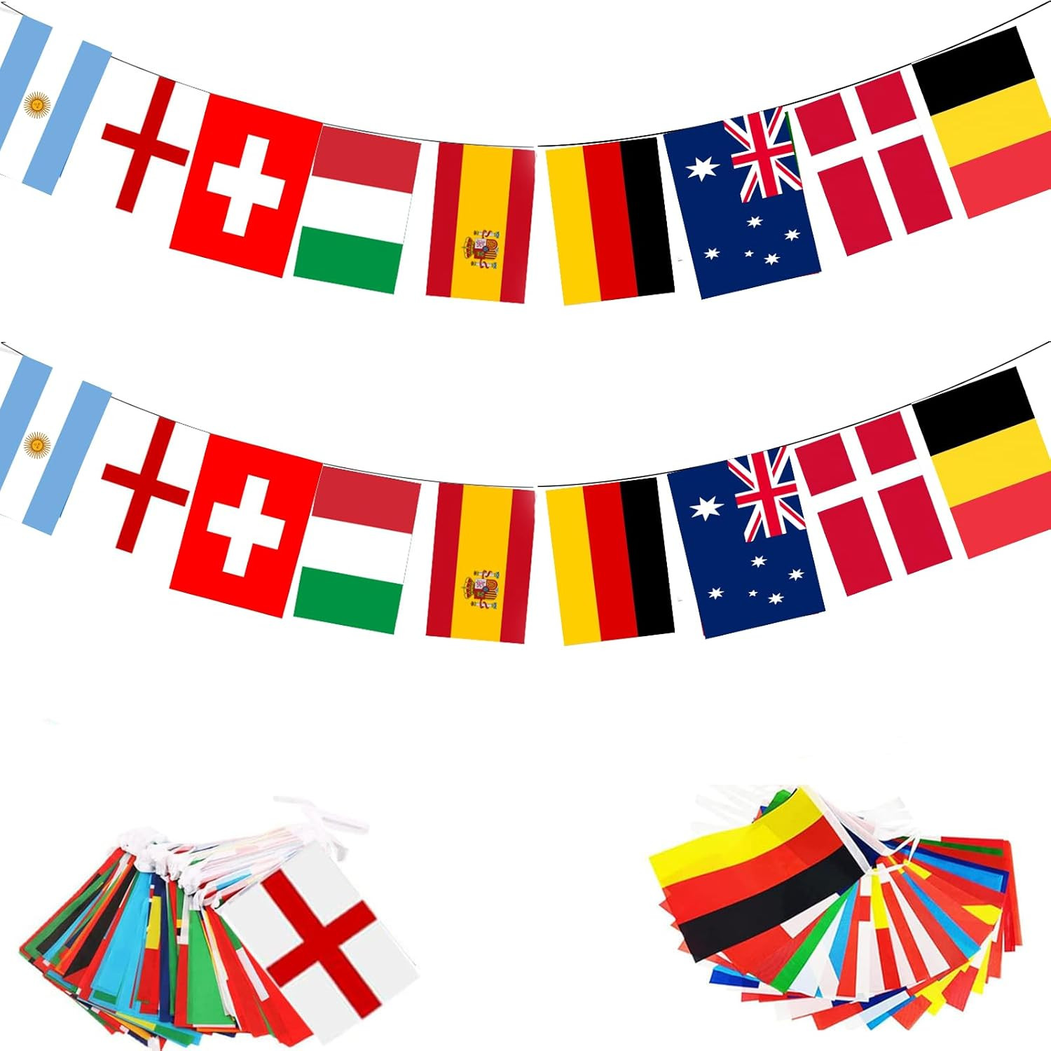 Bunting Flag for World Cup 2026 Party Decorations, 48 Teams Flags Fabric Banner