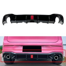 Rear Bumper Lip Spoiler W Led Brake Light For Vw Golf 8 R-line 2021-2023