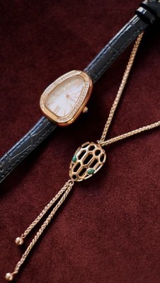 Royal Brand Maleras Spirit Snake   Eden Series Watch + Sweater Chain Gemstone