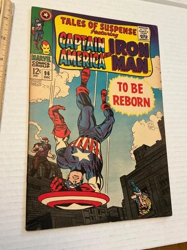 Vintage Tales of Suspense # 96 Comic Book 1960s Marvel 1967 Captain America