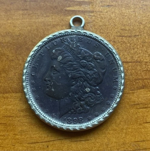 Toned 1898-P Morgan Silver Dollar, In A Silver Bezel Pendant