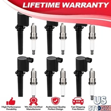 Pack 6 Ignition Coil Platinum Spark Plug for 2003-2008 Ford Escape 3.0L V6 FD502