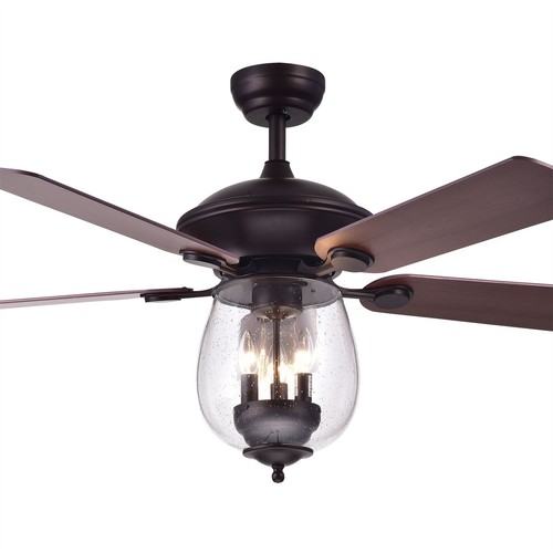 Tibwald Wood Glass 52-inch 5-blade Lighted Ceiling Fan Remote - Picture 4 of 5