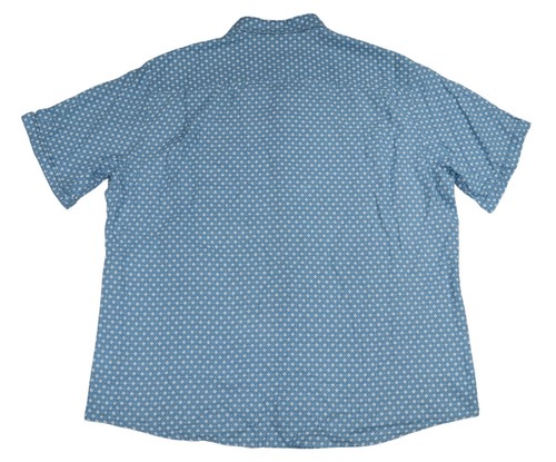 Weatherproof Linen Blend Geo Print Short Sleeve Men's Button Down Shirt XXL NWT - Picture 2 of 2