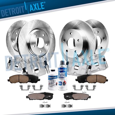 14pc Front Rear Rotors Brake Pads Calipers for Patriot Compass Avenger Sebring