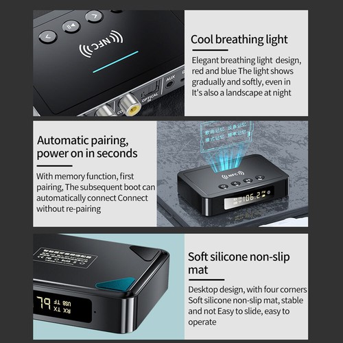 NFC Bluetooth 5.0 Empfänger Audio Transmitter Receiver 3,5mm HiFi Stereo Adapter - Bild 12 von 22
