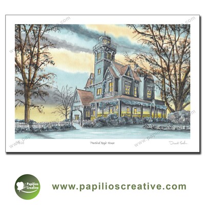 Praktischer Magic House Pen and Wash Limited Edition A3 Poster Druck