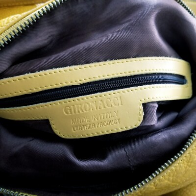 Gironacci Vintage Italian Leather Yellow Shoulder Bag | eBay