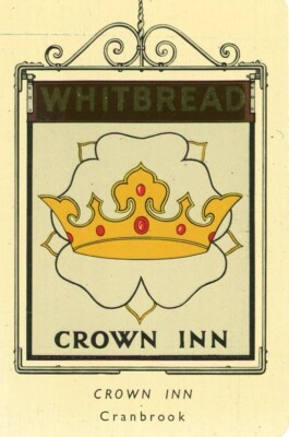 WHITBREAD INN SIGNS 2ND SERIES METAL #41 Crown Inn round edges cut off by scan