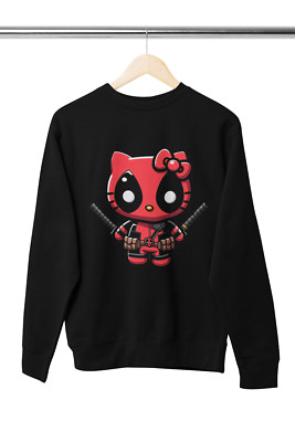 Deadpool Hello Kitty Japan Katze Kawaii  Kostüm Herren Pullover S-XXXL Baumwollm