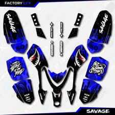 Blue Savage Camo Racing Graphics kit fits Polaris Outlaw 50 ATV Decals 07-14