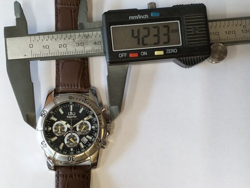 Q&Q SUPERIOR CHRONOGRAPH QUARTZ BLACK DIAL MEN'S FULL WORKING VINTAGE WATCH - Picture 11 of 22