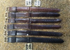 GRUEN GENUINE NOS LIZARD BANDS: 16.5-17mm L 8" CHOOSE 1 : BROWN or BLUE/Black