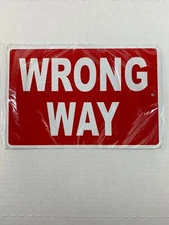 WRONG WAY Mini Metal Street Sign 6”x9” (NEW)