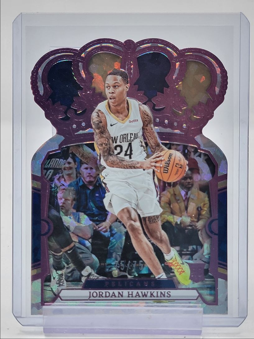 JORDAN HAWKINS 2023-24 CROWN ROYALE ROOKIE PINK CRYSTAL RC 75/75 Q3865