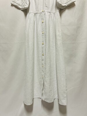 Madewell Cassie Button-Front Midi Dress in Linen In Eyelet White Size XS  NWT | eBay