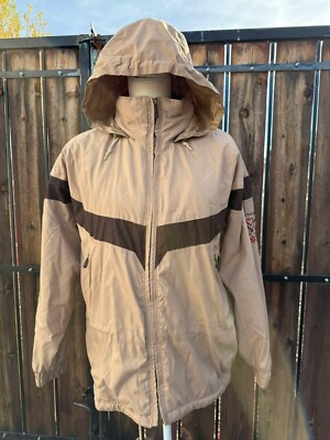 VINTAGE Y2K Obermeyer Women's Brown Hoody Ski Jacket Embroidered sz. 10 Medium