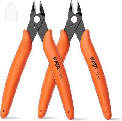 KATA 2-Pack Micro Wire Cutters, Precision Electronics Flush Cutter and Side Cutt